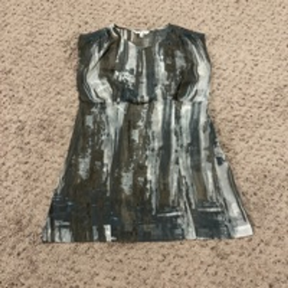 Women's Cabi Sheer Watercolor Painted Tunic Top Size M Gray 651